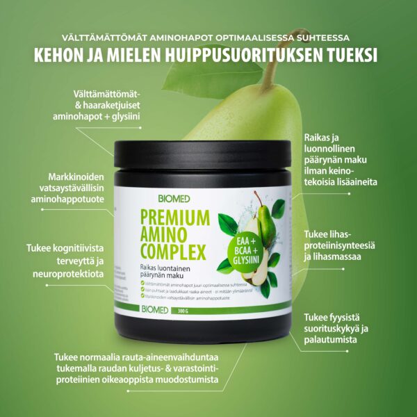 Premium Amino Complex - EAA + BCAA + Glysiini - 6-pack säästöpakkaus - Image 3