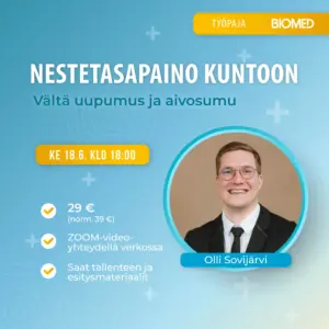 Olli Sovijärvi - Nestetasapaino kuntoon -työpaja - Vältä uupumus ja aivosumu!