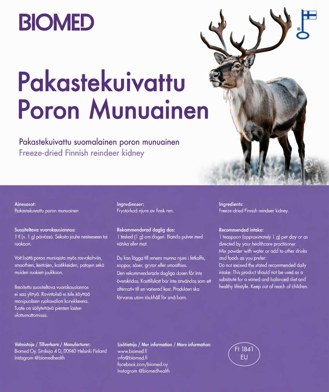 Poron munuaisjauhe - perhepakkaus 500g - 5kg