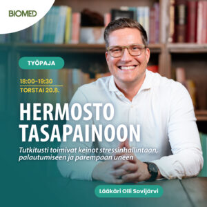 Olli Sovijärvi - Hermosto tasapainoon -työpaja - Tutkitusti toimivat keinot stressinhallintaan, palautumiseen ja parempaan uneen